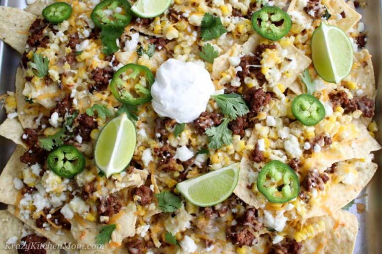 Mexican Street Corn Nachos - Krazy Kitchen Mom