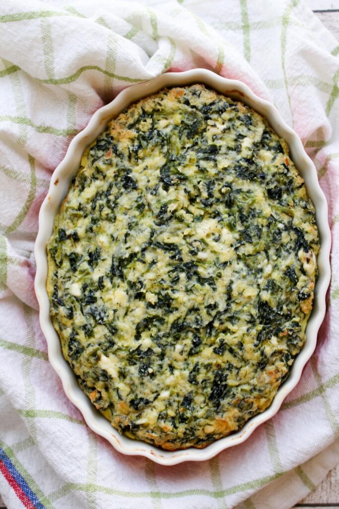 Crustless Spinach Pie Greek Spanakopita Krazy Kitchen Mom