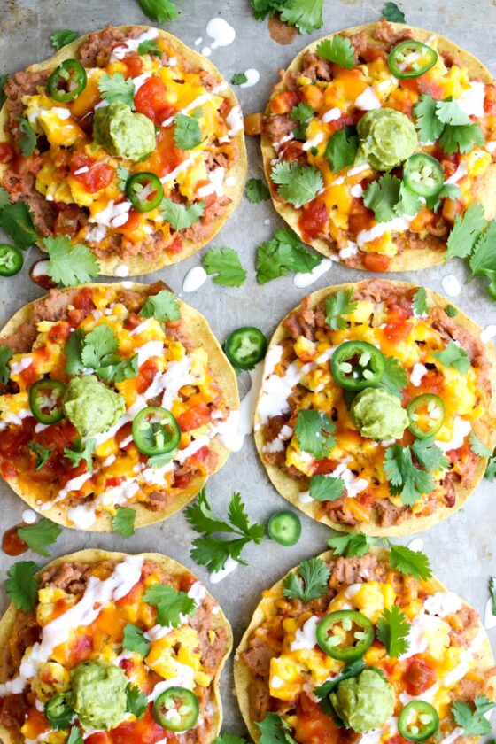 Huevos Rancheros Breakfast Tostadas - Krazy Kitchen Mom